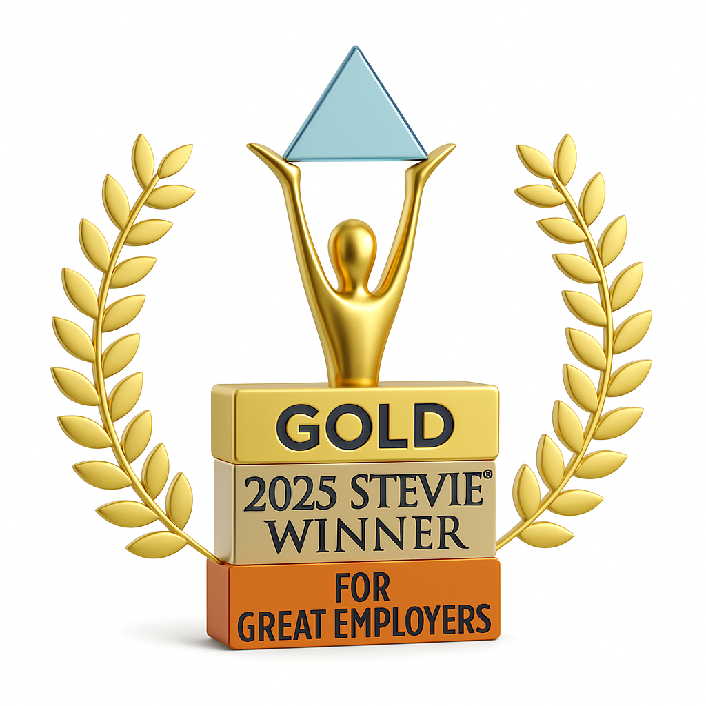 Gold Stevie badge for great emplloyers Gold Stevie badge for great emplloyers